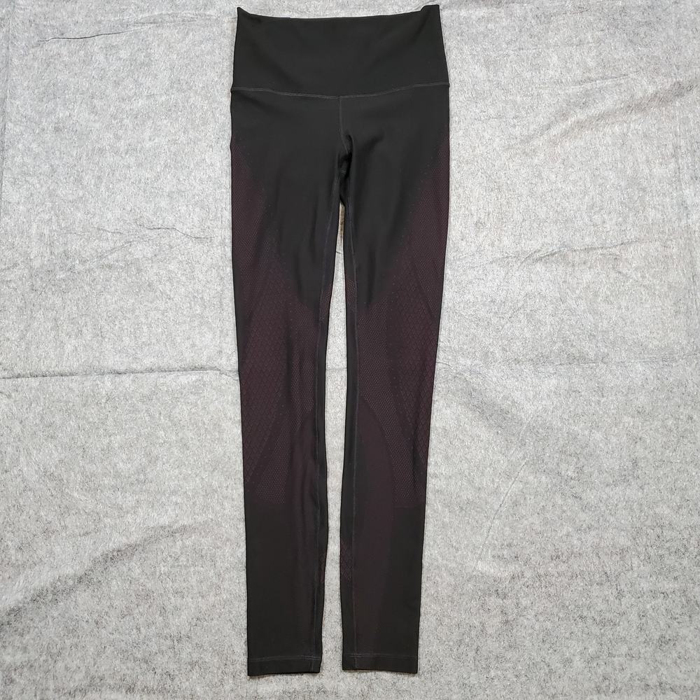 Lululemon Leggings Womens 6 Mapped Out High Rise 28" Black Marvel Red Yoga Run